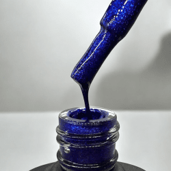 Shimmer blue gel polish dark blue