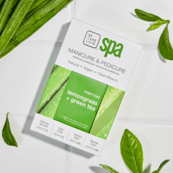 BCL Lemongrass & Green Tea Ritual Kit med Dead Sea Salt Soak, Sugar Scrub, Moisture Mask och Massage Cream i engångsförpackning
