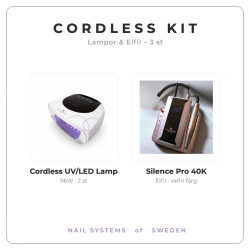 Cordless Kit – två Cordless UV/LED-lampor och Silence Pro elfil