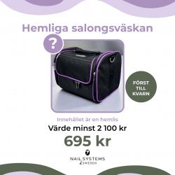 Secret Salon Bag, black Product Bag with purple trim, contents are a secret, value at least 2,100 SEK