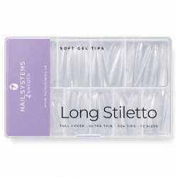 Soft gel tip - Long Stiletto in box with 504 tips