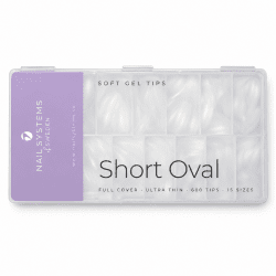 Soft gel tip - Short Oval in box with 600 tips