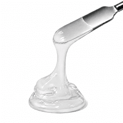 Toffee Builder Gel Go Clear – clear builder gel on a spatula