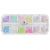 Glass Petals Box med 12 fack genomskinliga kronblad i pastell