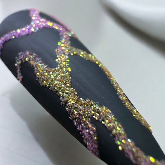 Mermaid Pink Glitter – intense pink nail glitter with golden shimmer, perfect for nails, makeup and creative crafts. High qualit