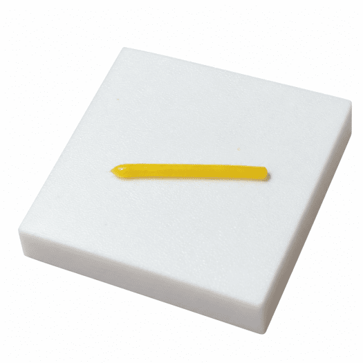 Strand of 3D gel rolled out on the back of 3D Bead Roller