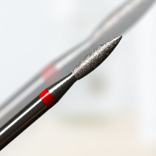 Diamond Bit Flame 2.1 mm, Fine gently removes impurities and dead skin cells, perfect for cuticles and laterals that are slightl