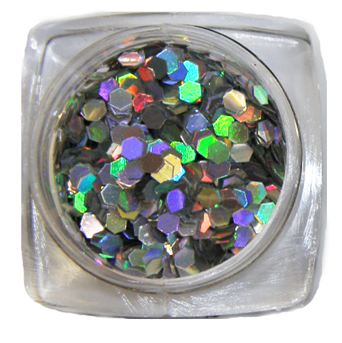 Glitter Neon-Hex 2mm silver