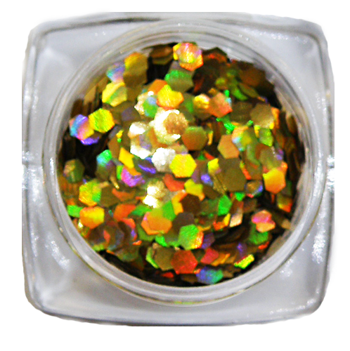 Glitter Neon-Hex 2mm guld