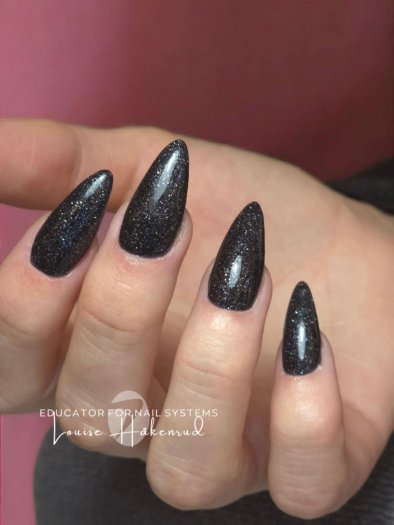 Diamond Knight Nail Systems Gel Polish. Elegant, high-gloss finish with holographic glitter.