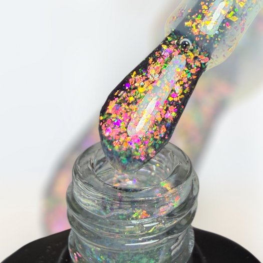 Candy Top from Nail Systems of Sweden – nails with playful colorful glitter effects and a glossy finish, perfect for festive and