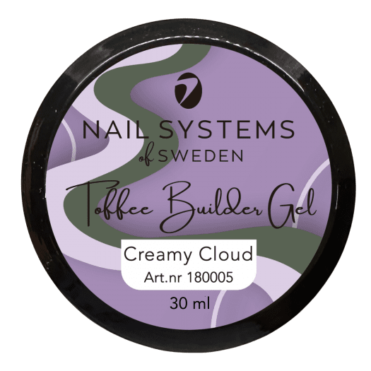 Upptäck Toffee Builder Gel Creamy Cloud – en krämig mjölkvit skulpteringsgel med halvtäckande finish och otrolig självutjämning.