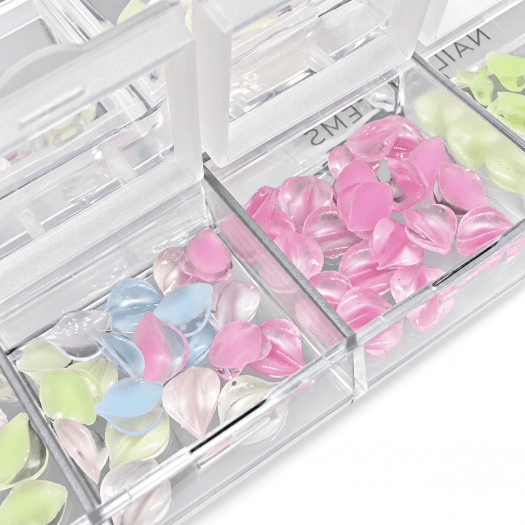 Glass Petals Box, blandade och rosa kronblad