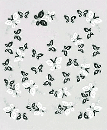 Black & White Butterflies - 3D Nail Sticker