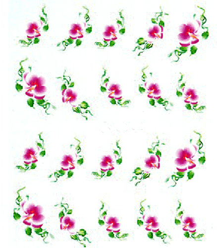 Pink Flowers - Nail Sticker Water 002