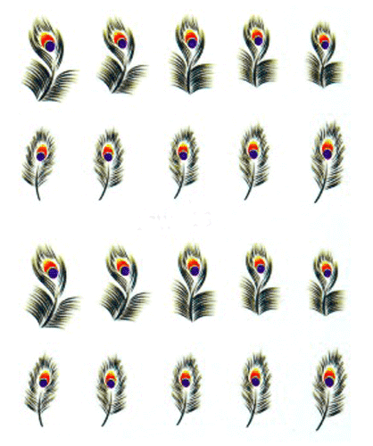Feathers - Nail Sticker Water 043