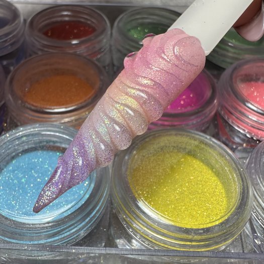 Crystal Glue Top from Nail Systems of Sweden – nails with sticky top coat for easy application of glitter, crystals and decorati