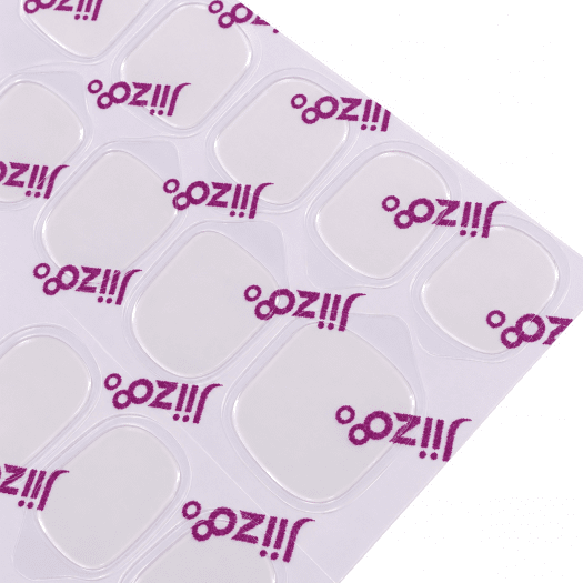 Jelly Glue Tabs, genomskinliga tabs i olika storlekar på arket
