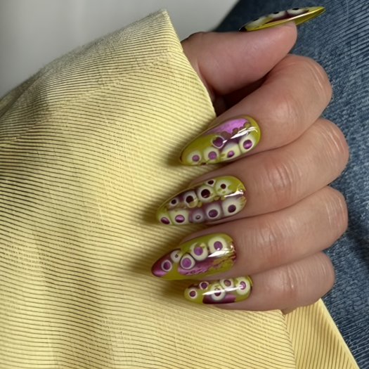 Nail art med Kimpact, Kimchi, Kimono och Kimtella från The Kim Collection