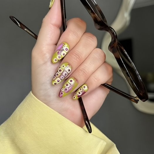 Nail art med Kimpact, Kimchi, Kimono och Kimtella från The Kim Collection