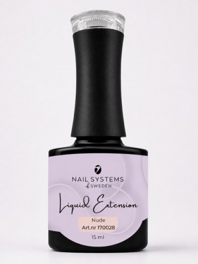 BIAB Liquid Extension Nude by Nail Systems of Sweden is a nude-toned soak-off builder gel in a bottle, designed for natural nail