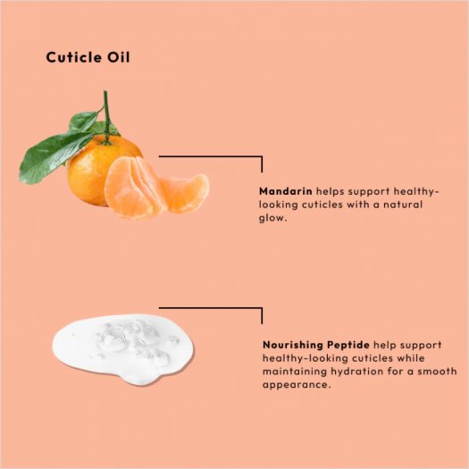 Mandarin & Nourishing Peptide Nail & Cuticle Oil är en lätt nagelolja med mandarin, peptider och squalane som återfuktar, mjukgö