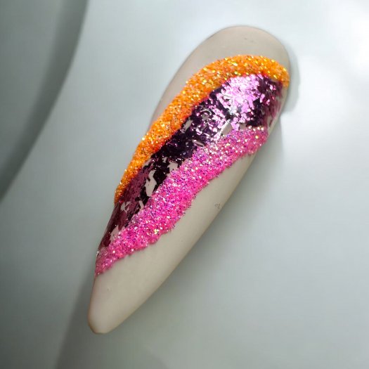 Mermaid Pink Glitter – intense pink nail glitter with golden shimmer, perfect for nails, makeup and creative crafts. High qualit