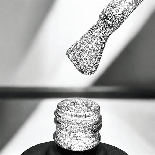 Nail Systems Reflecting Silver Gel Polish – reflekterande silver, glansig metallic finish