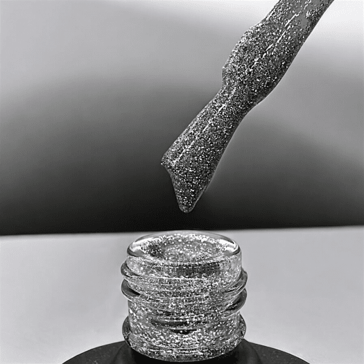 Nail Systems Reflecting Silver Gel Polish – reflekterande silver, glansig metallic finish