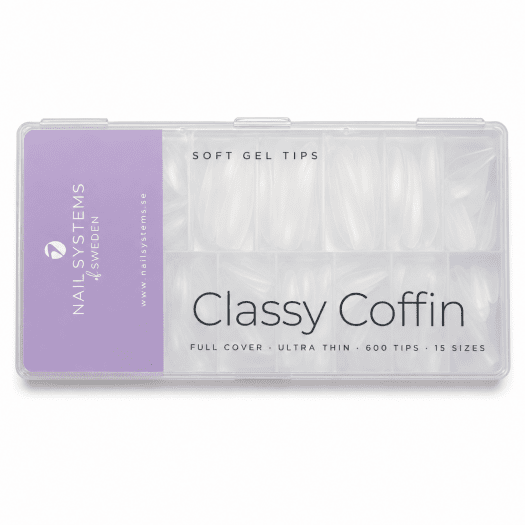 Soft gel tip - Classy Coffin in box with 600 tips