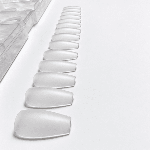 Soft gel tip - Classy Coffin in different sizes from the side