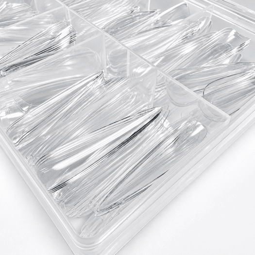Soft gel tip - Long Stiletto, close-up in the box