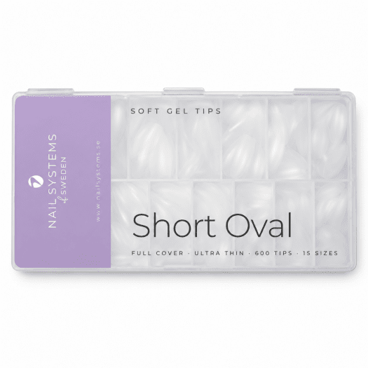 Soft gel tip - Short Oval in box with 600 tips