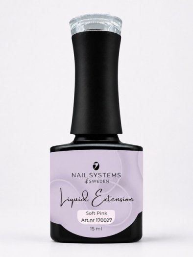 Upptäck BIAB Liquid Extension Soft Pink – en lättapplicerad Hard Gel i flaska. Mjuk ljusrosa nyans med lätt opak finish för en f