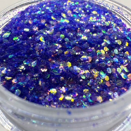Glit-Mix Vivid Violet is a bright and clear purple glitter in mixed sizes. 5g jar. Use in sticky gel, encapsulate or