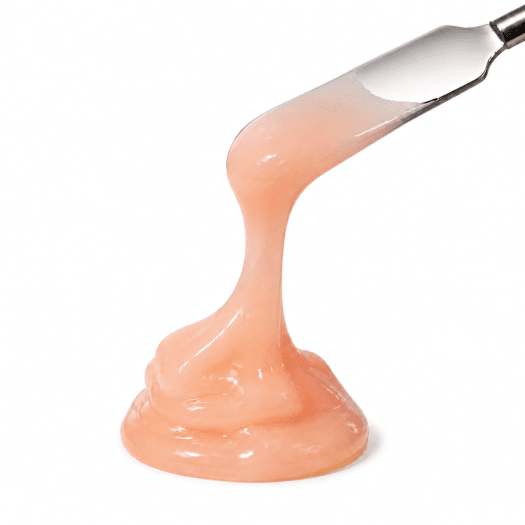 Toffee Builder Gel Caramel Swirl – varm aprikos skulpteringsgel på spatel