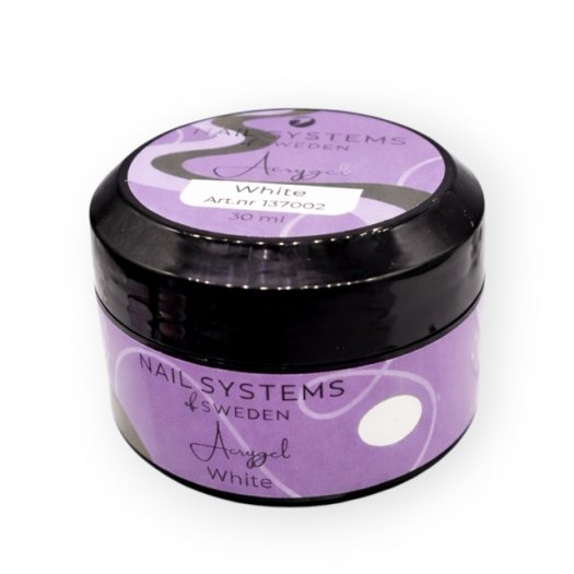 White Acrygel är en vit acrygel utan bubblor eller skiftningar. Perfekt för förstärkning, förlängning och fransk manikyr.
